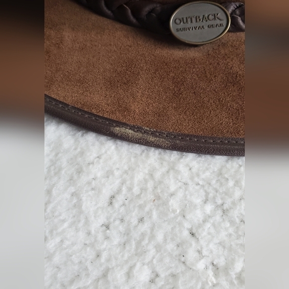 OUTBACK Survival gear Vintage Leather Brown Western unsix  Hat - Picture 4 of 14